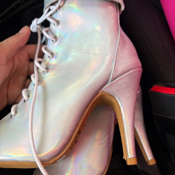 Burju Heels Holographic Lace-Up Dance Boots - Picture 6 of 6